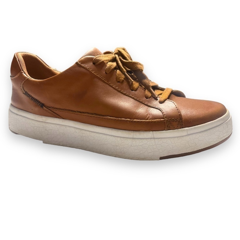 Kizik Vegas Shoes Brown Leather Lace up Sneakers men’s 7 Wide women’s 8.5 Wide